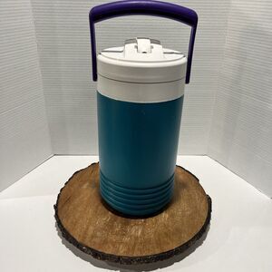 Igloo Beverage Cooler Water Jug 1 Gallon Straw Purple Jade Jumbo Vintage 90s